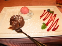 Warm Valrhona chocolate cake